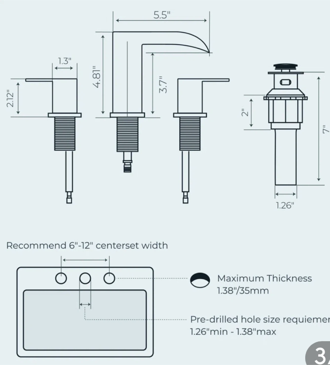 Brand new gold 3 hole faucet - photo 3