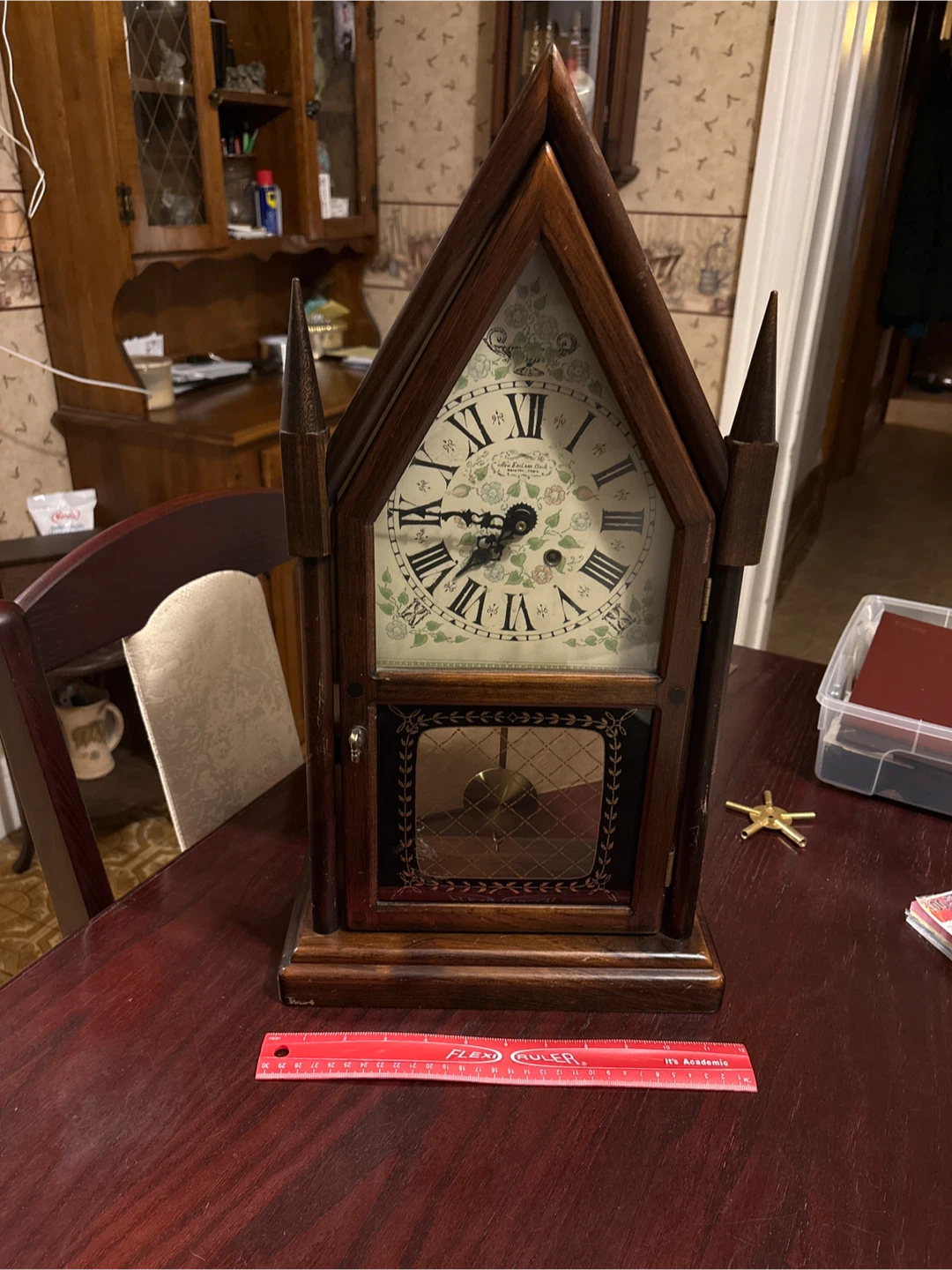8-Day Vintage Pendulum Clock (NEEDS MINOR REPAIR)