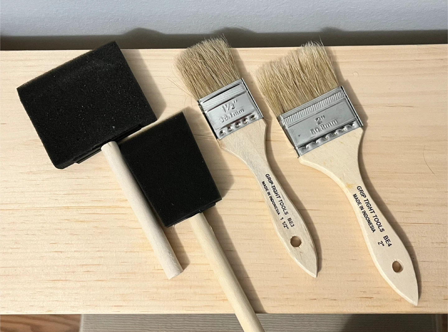 Foam and paint brushes
