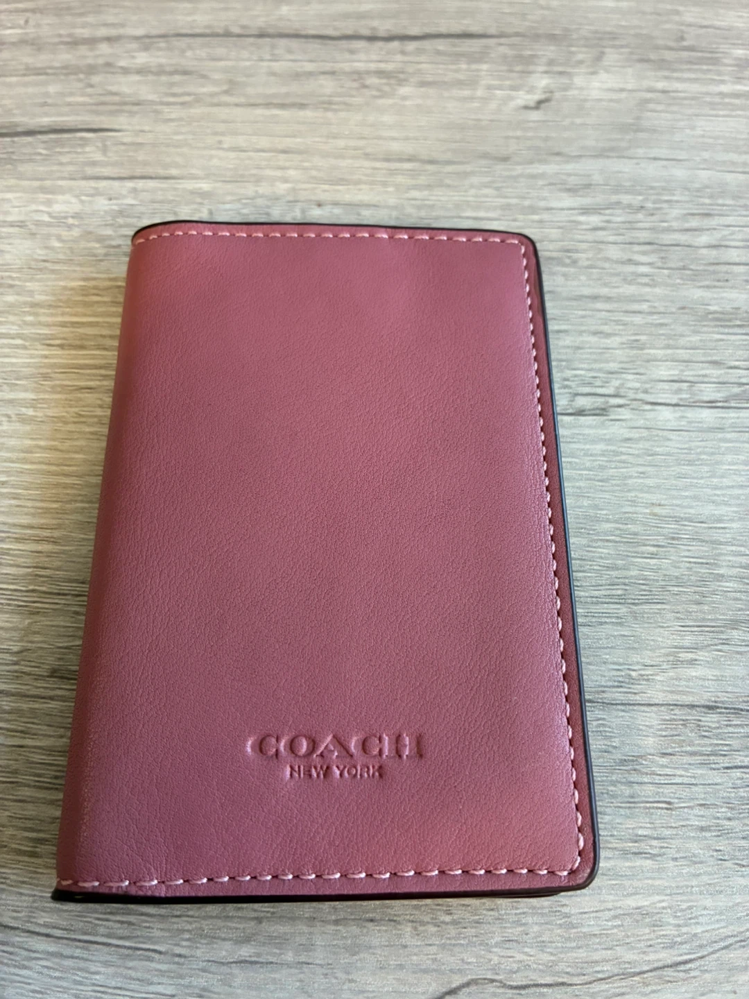 Coach Pink Leather Business Card Holder