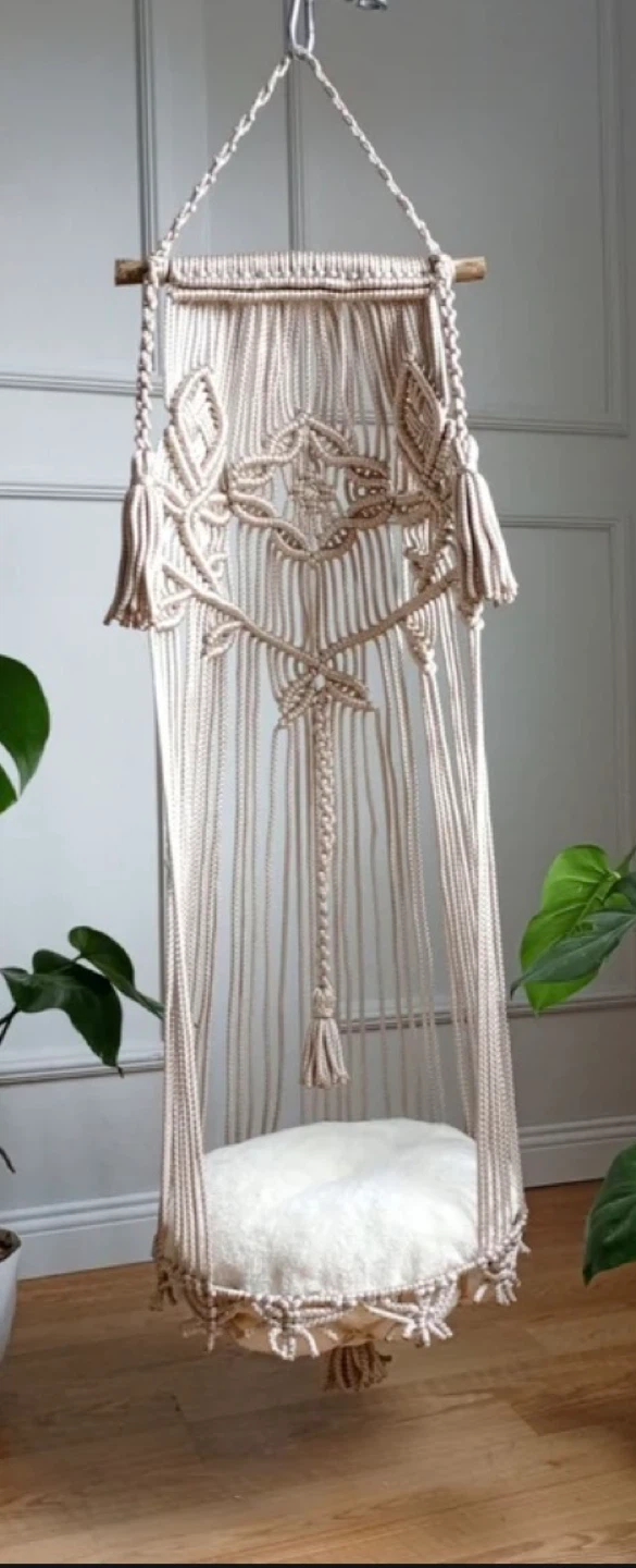 Macrame cat hammock