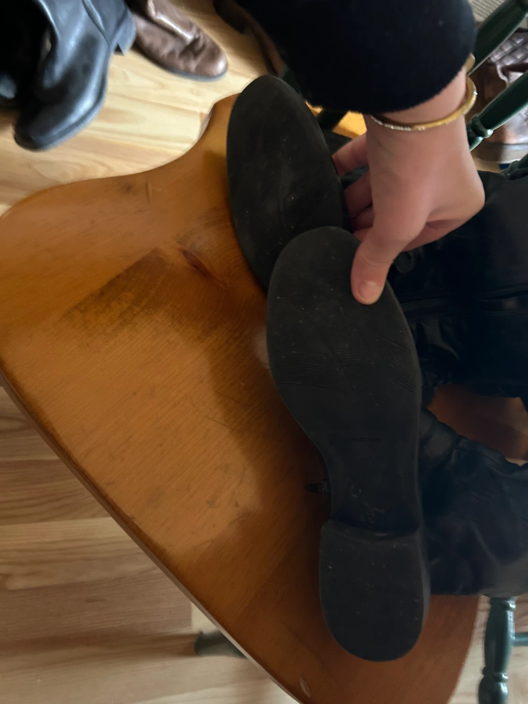 Black Leather Knee-High Boots - photo 5