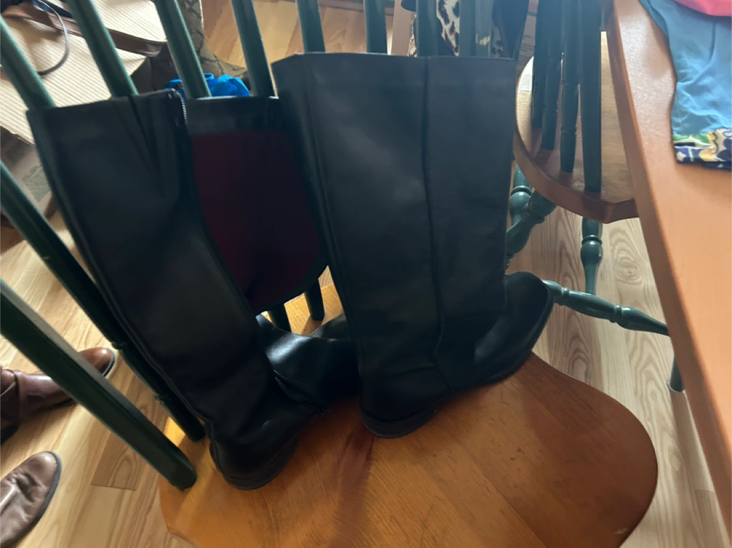 Black Leather Knee-High Boots - photo 2