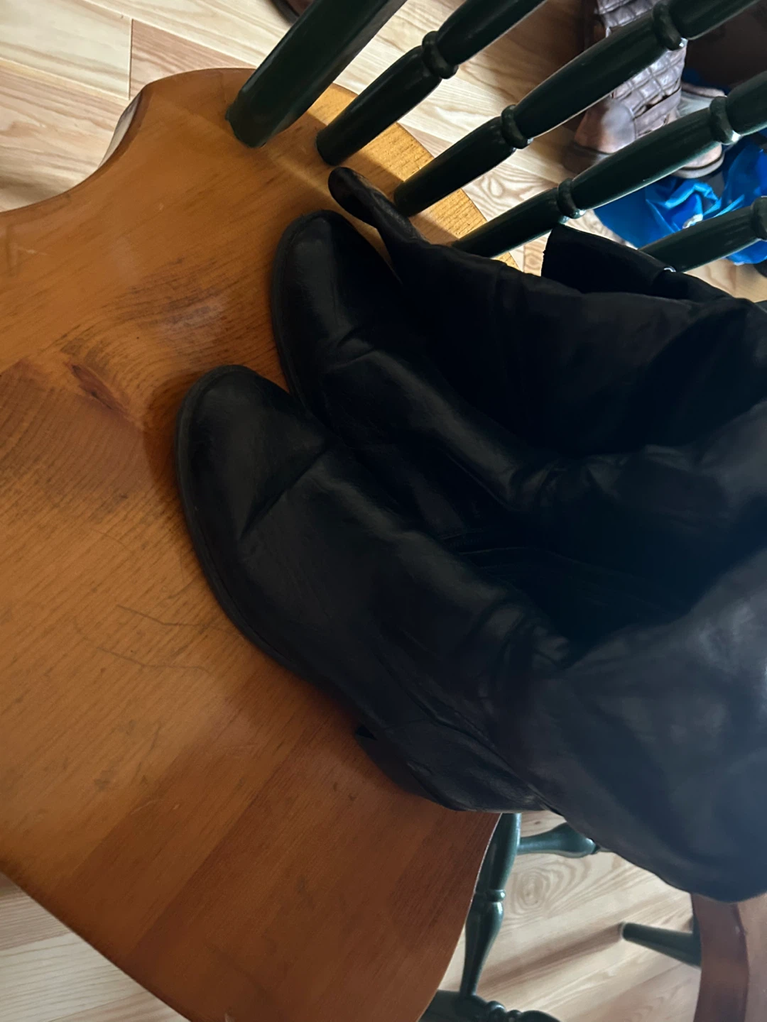 Black Leather Knee-High Boots - photo 4