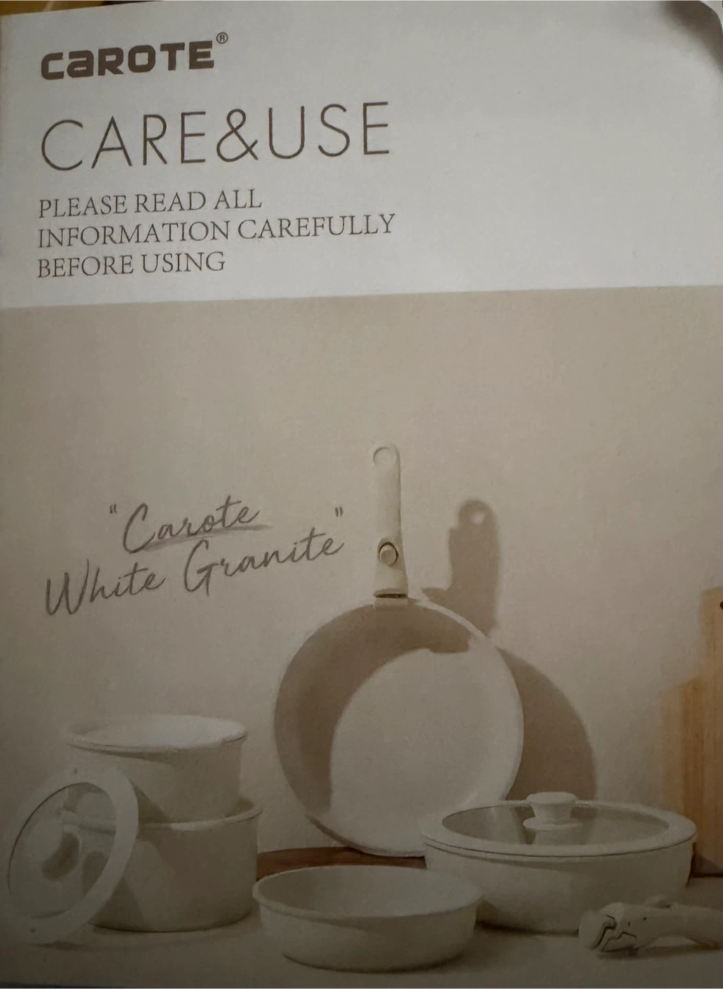 Carote White Granite Cookware Set
