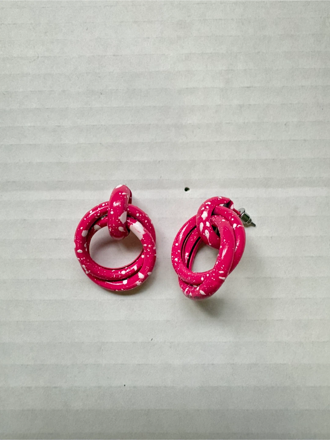 Pair of chunky knot earrings - various colours available