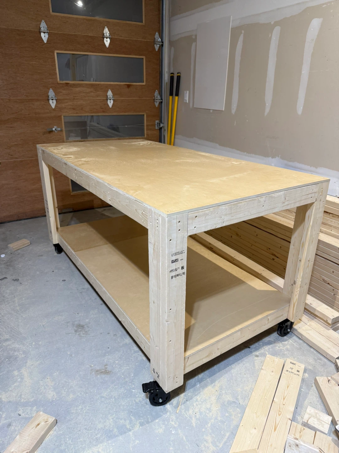 Custom Built Workbench with Wheels