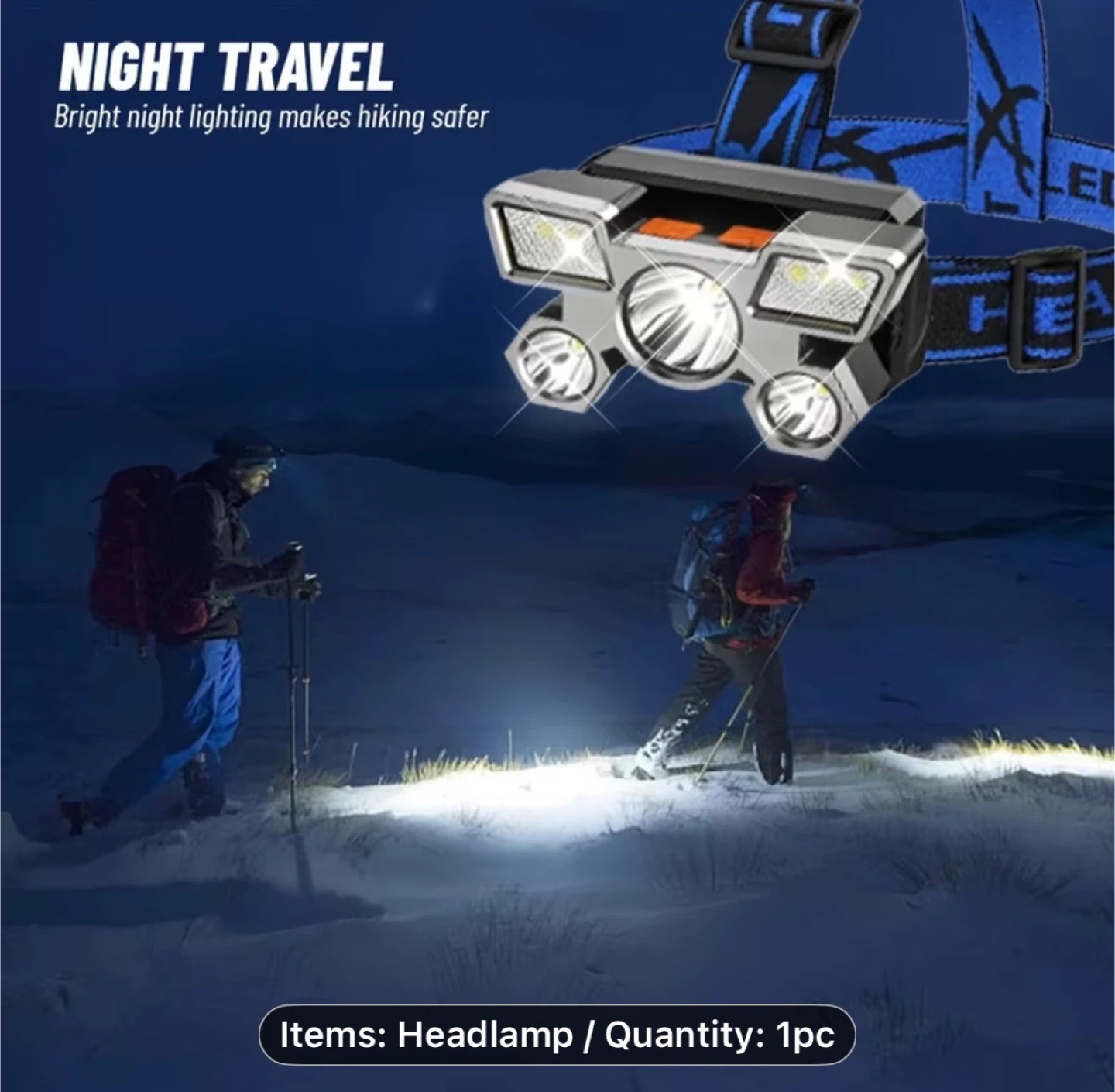 Rechargeable 5LED Headlamp, Build In Battery - photo 2