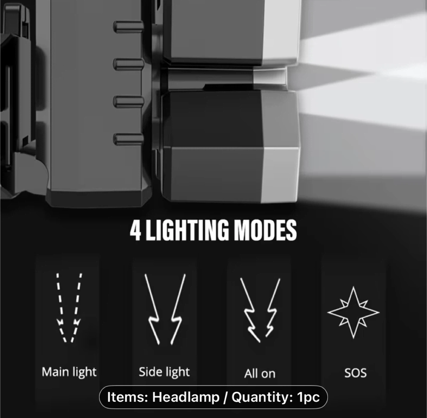 Rechargeable 5LED Headlamp, Build In Battery - photo 3
