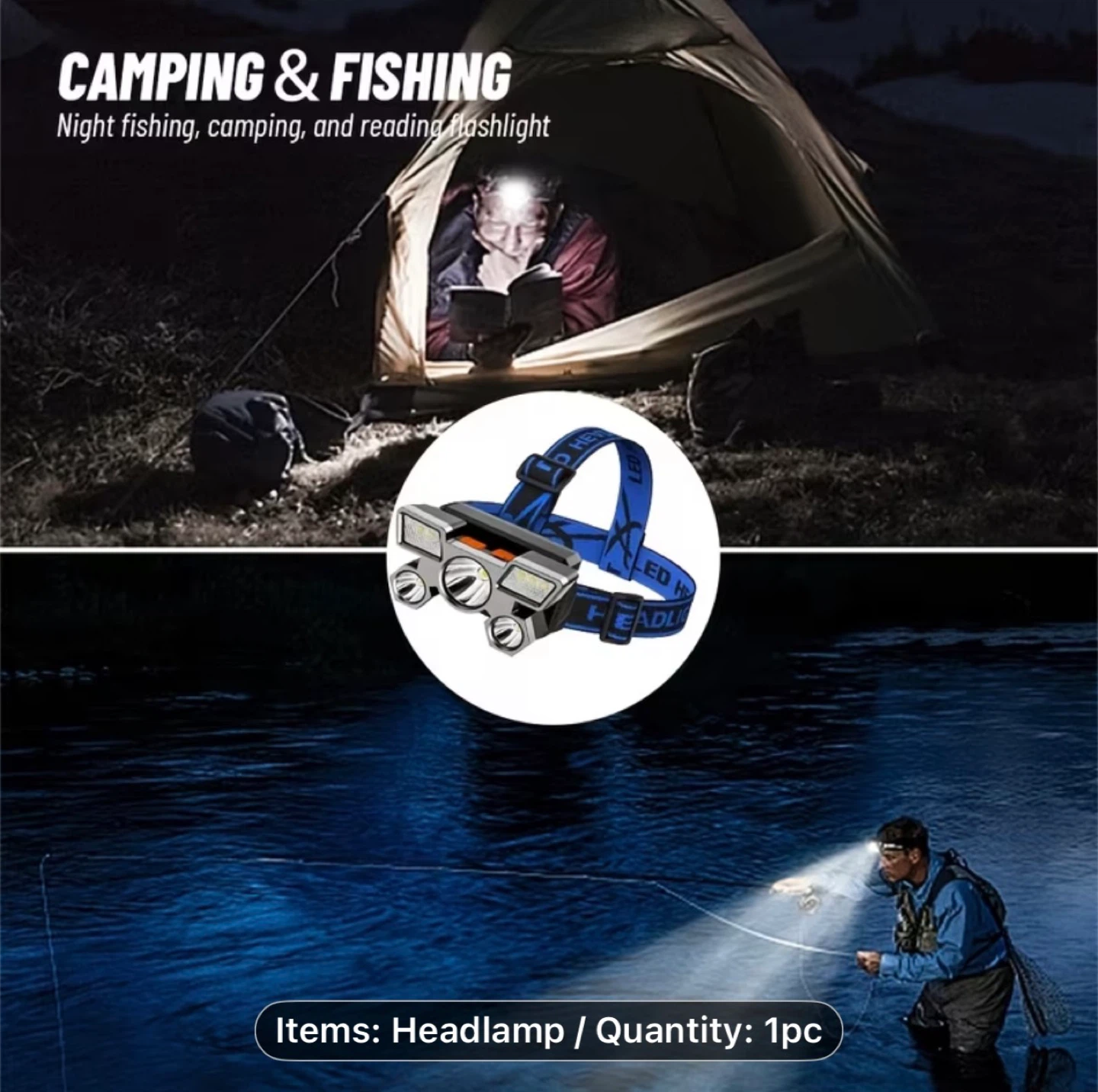 Rechargeable 5LED Headlamp, Build In Battery - photo 4
