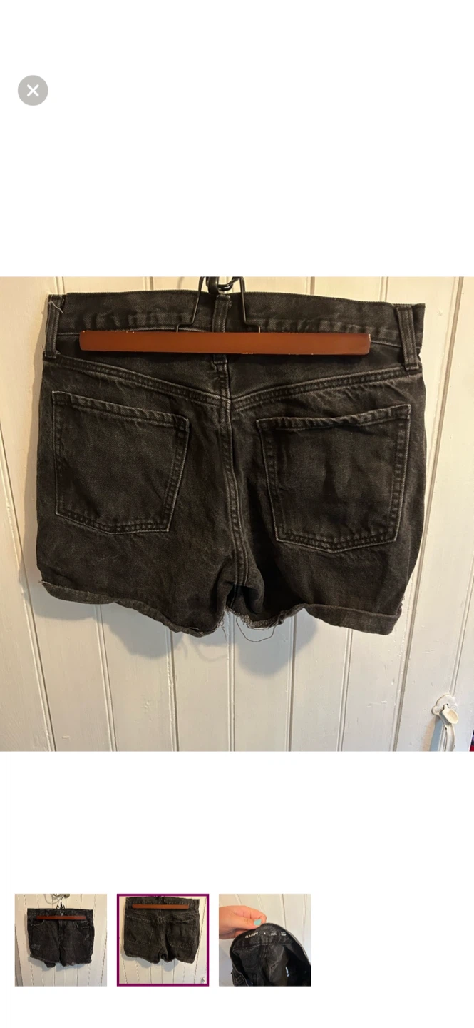 Old Navy Distressed Black Denim Shorts Size 6 - photo 2
