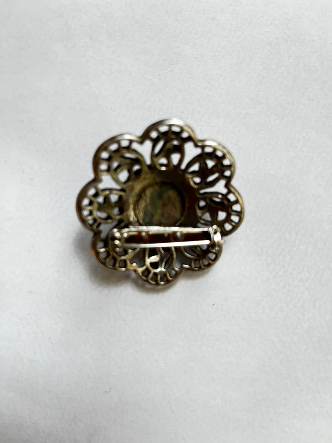 Vintage Floral Brooch with Stone Inlay - photo 2