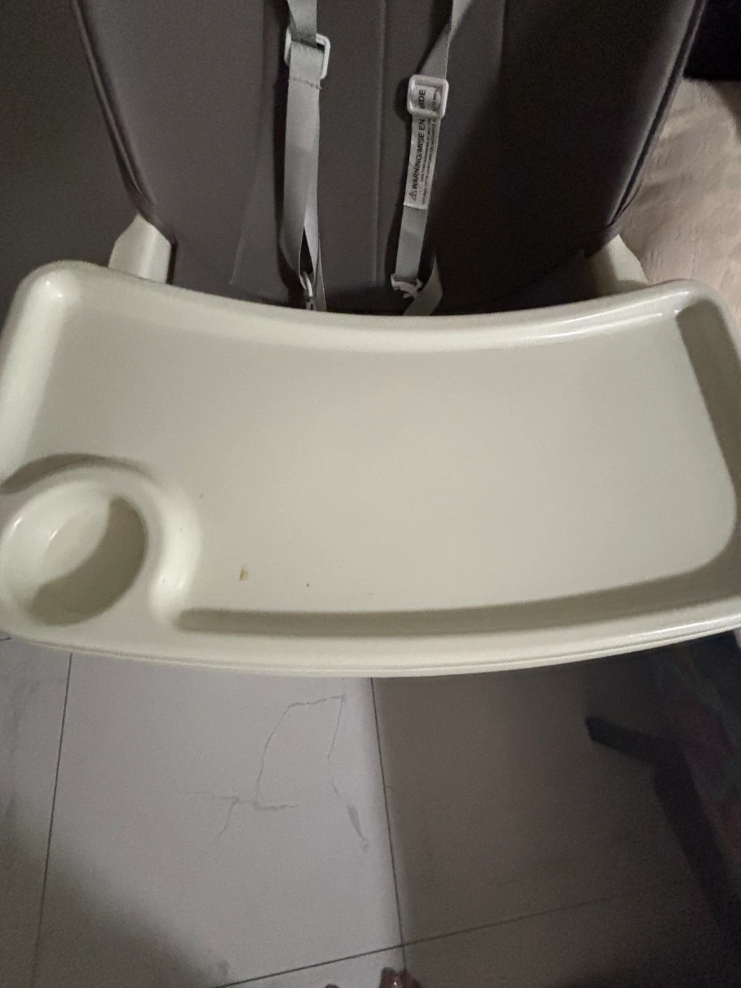 Grey and White Baby High Chair with Wooden Legs - photo 4