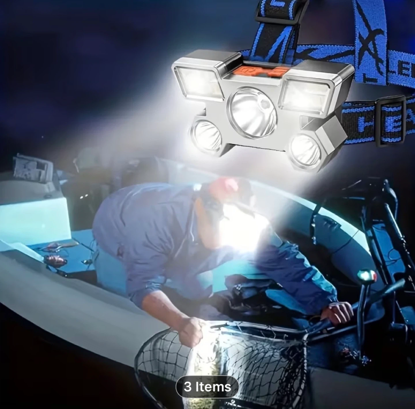 1pc 5 LED Headlamp, USB Rechargeable Ultra - photo 3