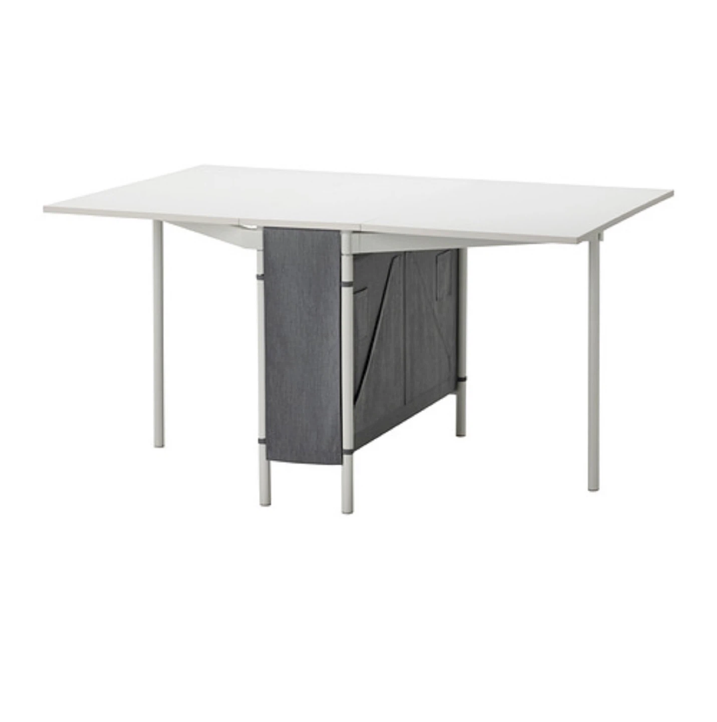 Dining Table - IKEA Kallhall White foldable Table with Storage