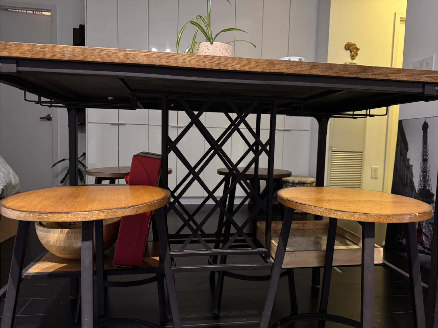 Wooden Dining Table and Stools Set - photo 3