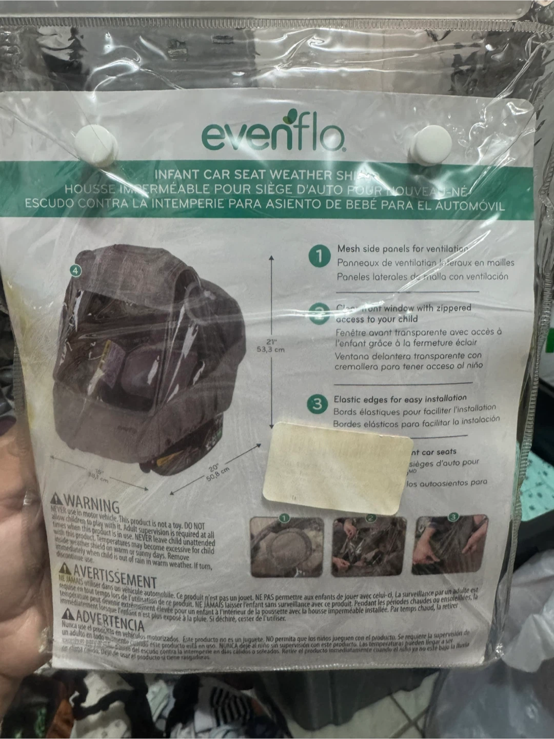 Evenflo Infant Car Seat Weather Shield $10 - photo 2