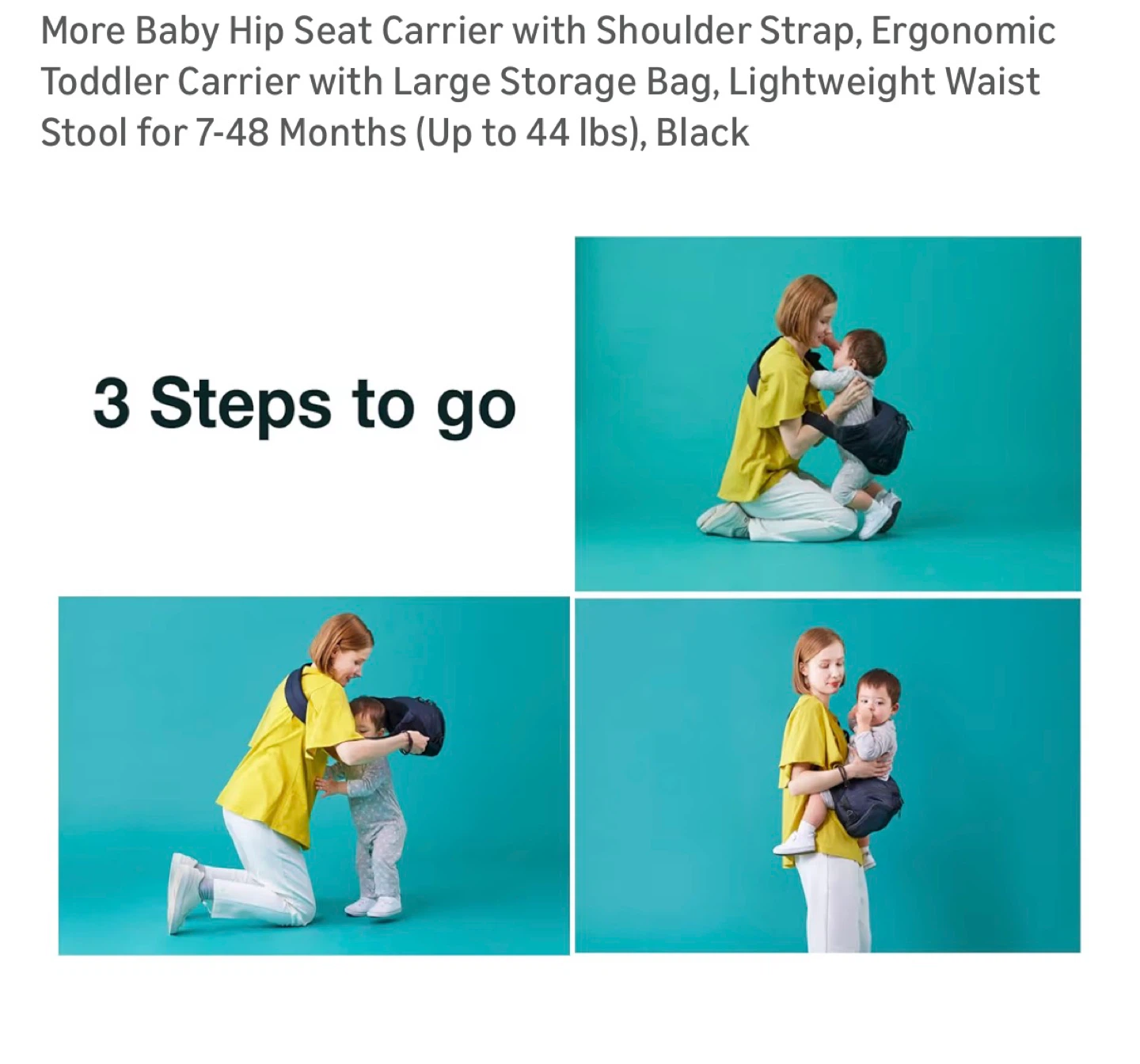 Brand New More Baby Hip Seat Carrier with Shoulder Strap - photo 5