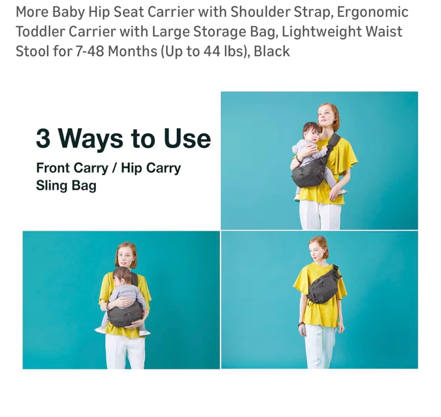 Brand New More Baby Hip Seat Carrier with Shoulder Strap - photo 4
