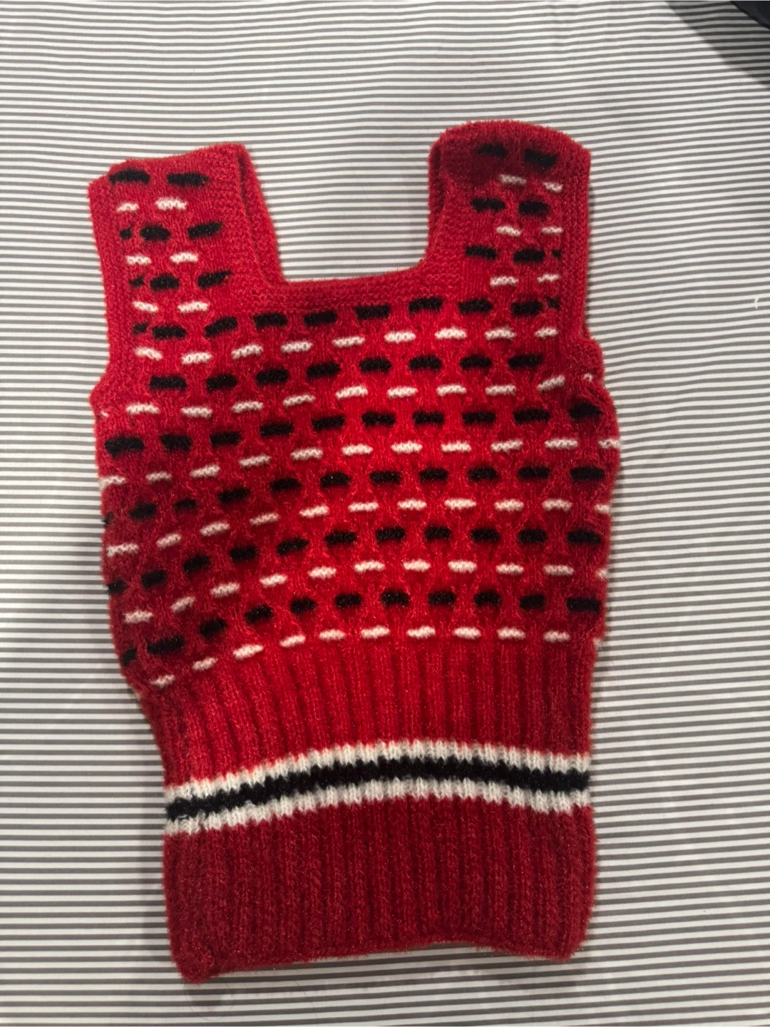 Red Hand Knitted Vest