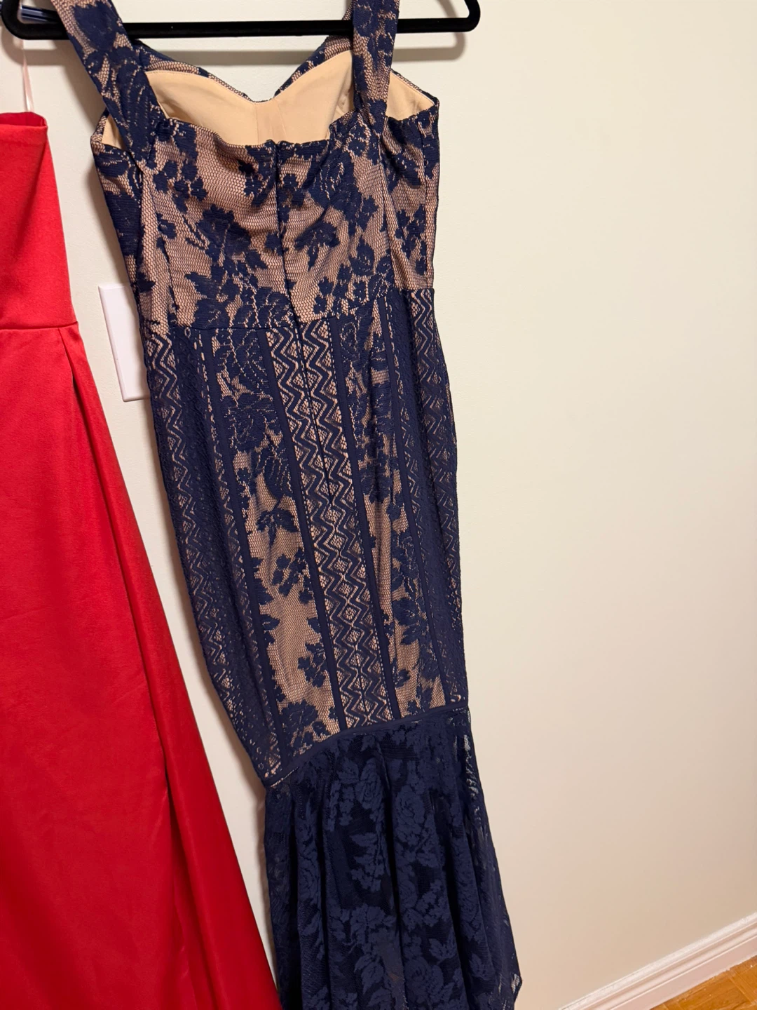 Navy Lace Fit and Flare Dress - photo 5