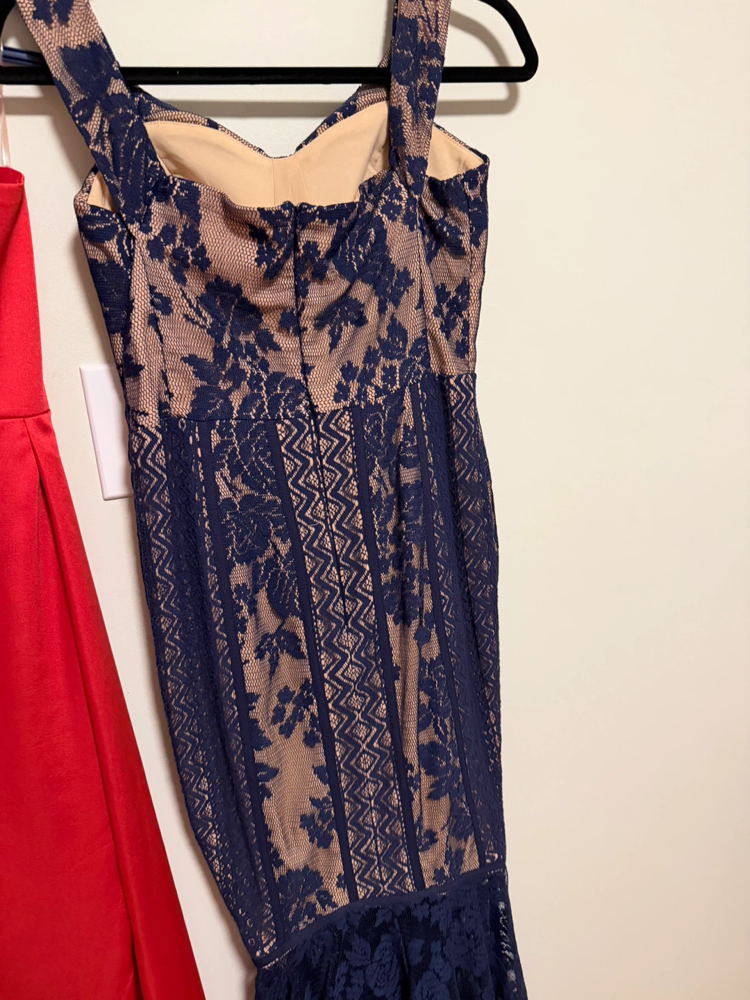 Navy Lace Fit and Flare Dress - photo 4