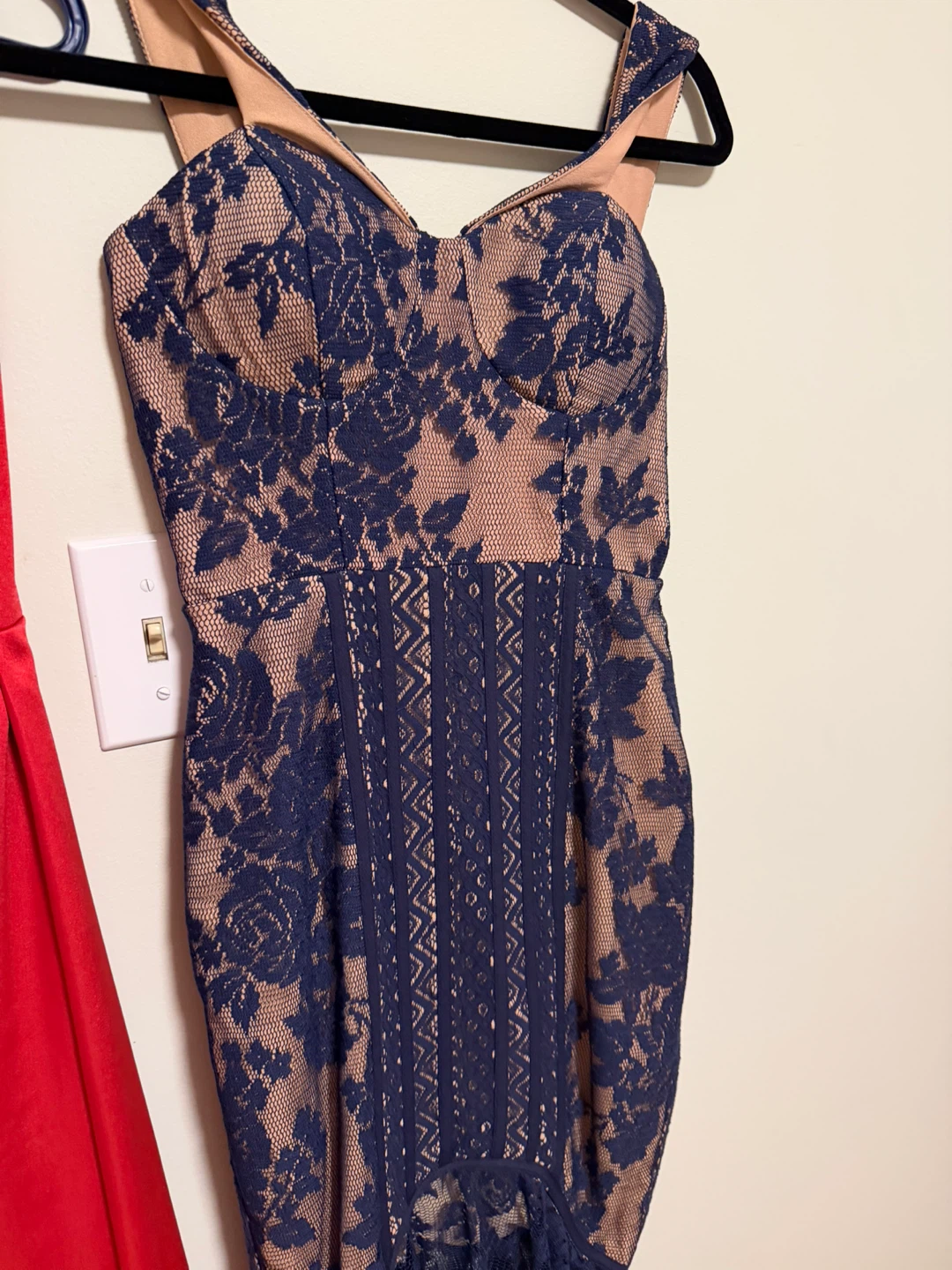 Navy Lace Fit and Flare Dress - photo 2