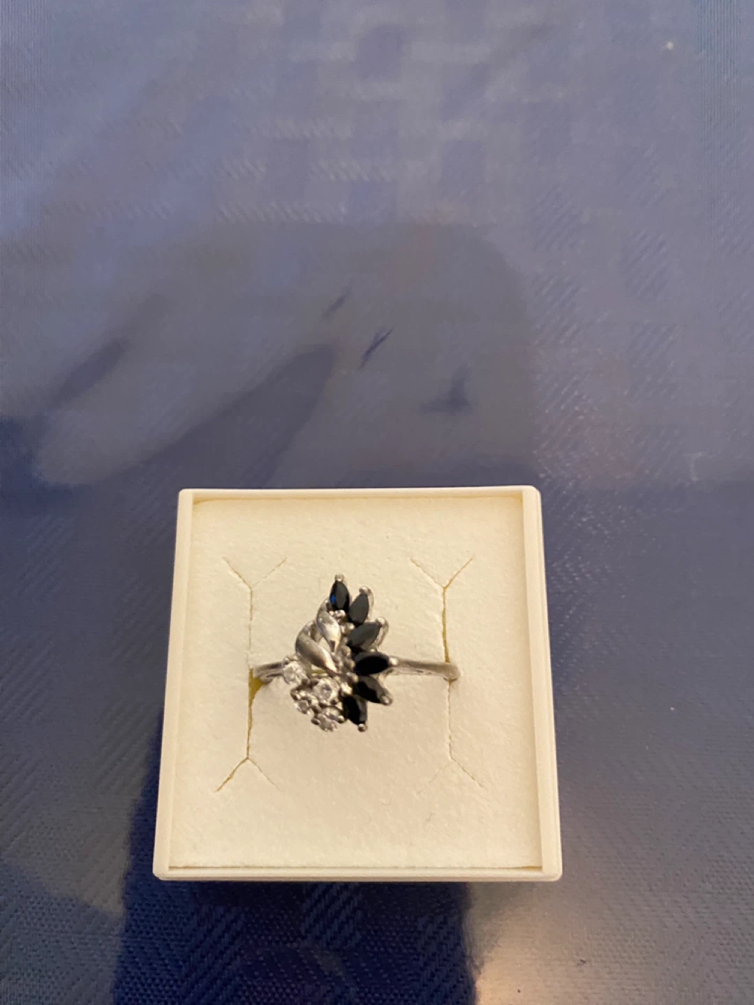 RJ Graziano Sterling Silver 925 Sapphire & CZ Cluster Ring - photo 3