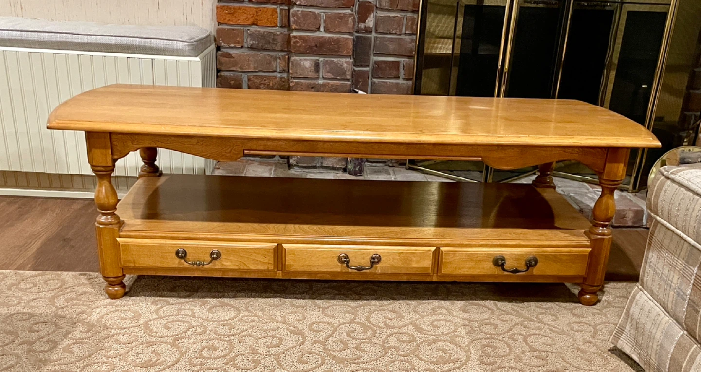 Maple Coffee Table with Drawers