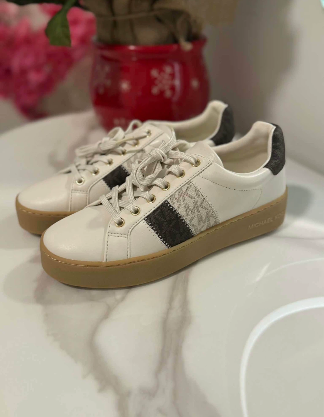 Michael Kors White Wedge Sneakers - photo 2