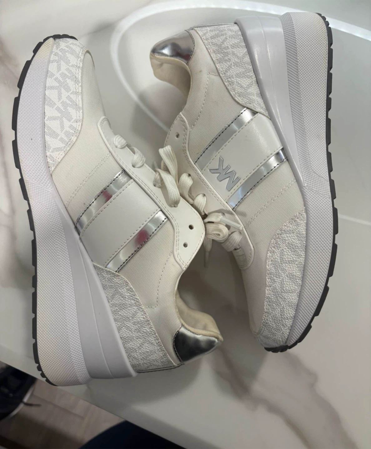 Michael Kors White Wedge Sneakers - photo 4