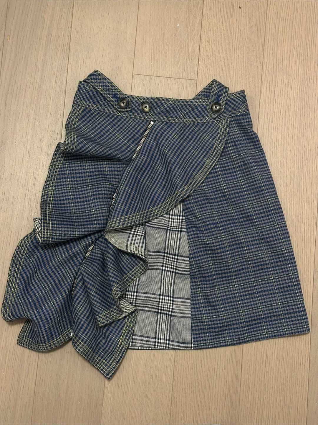 Self-Portrait Plaid Wrap Skirt US 4