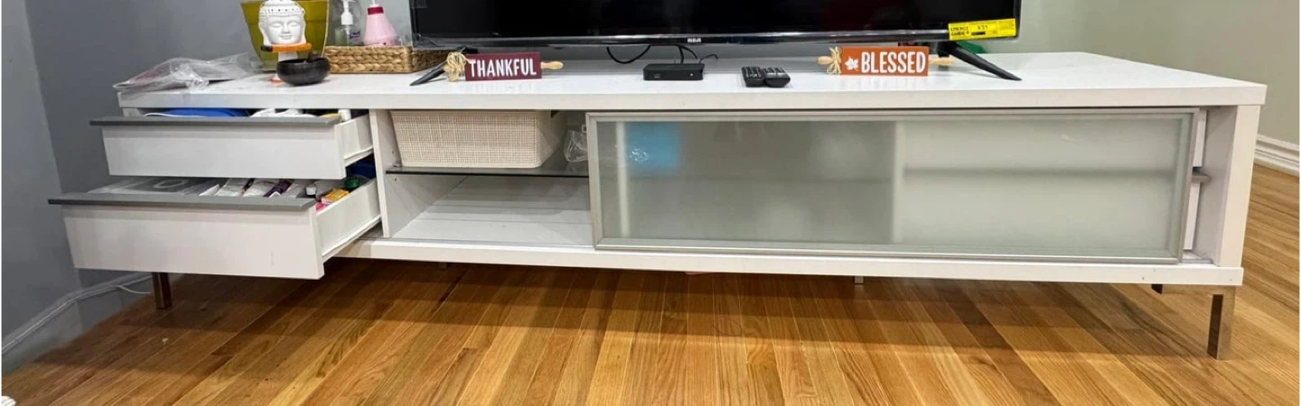 TV Stand with Sliding Glass Door (pickup scarborough)
