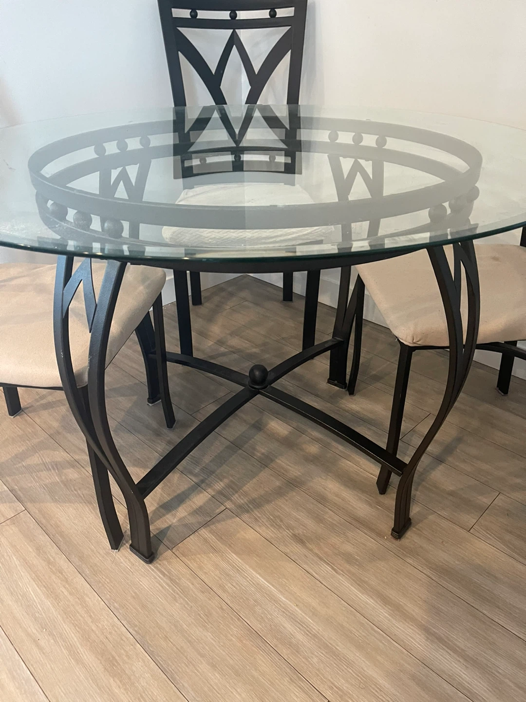 Glass Top Dining Table with 4 Chairs - photo 3