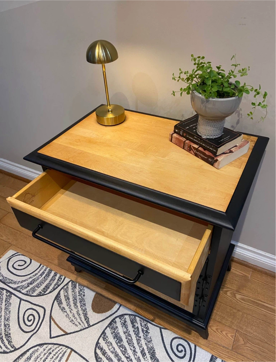 Black Two-Door Cabinet with Drawer - photo 4