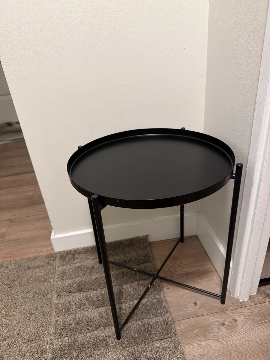Black Round Tray Side Table