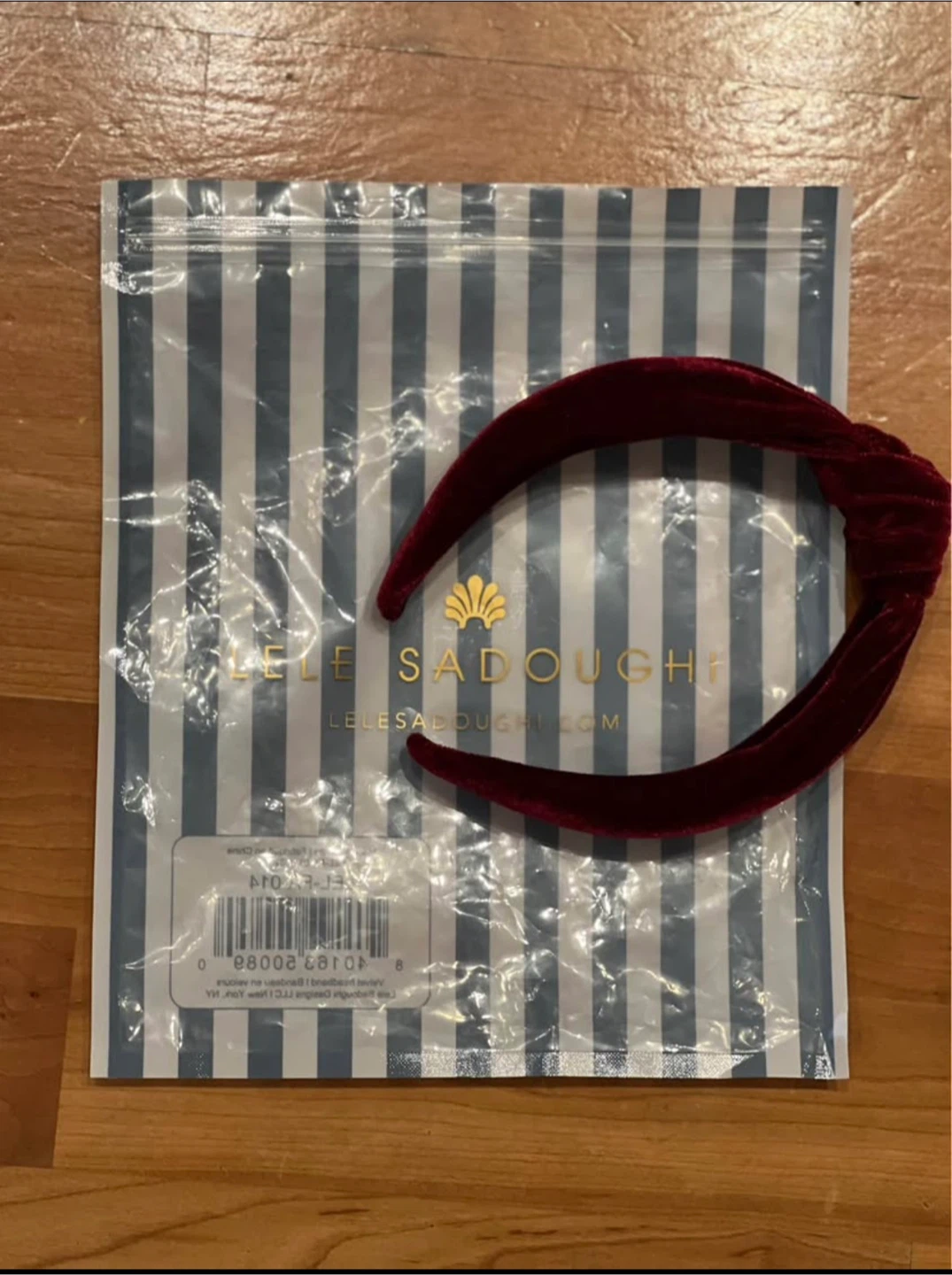 Lele Sadoughi Velvet Knotted Headband - Burgundy