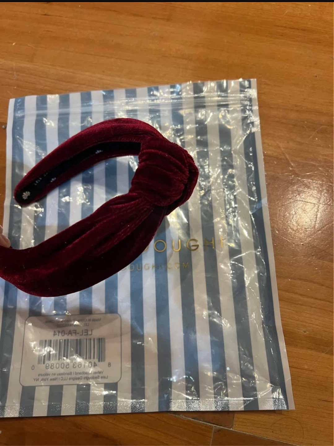 Lele Sadoughi Velvet Knotted Headband - Burgundy - photo 2