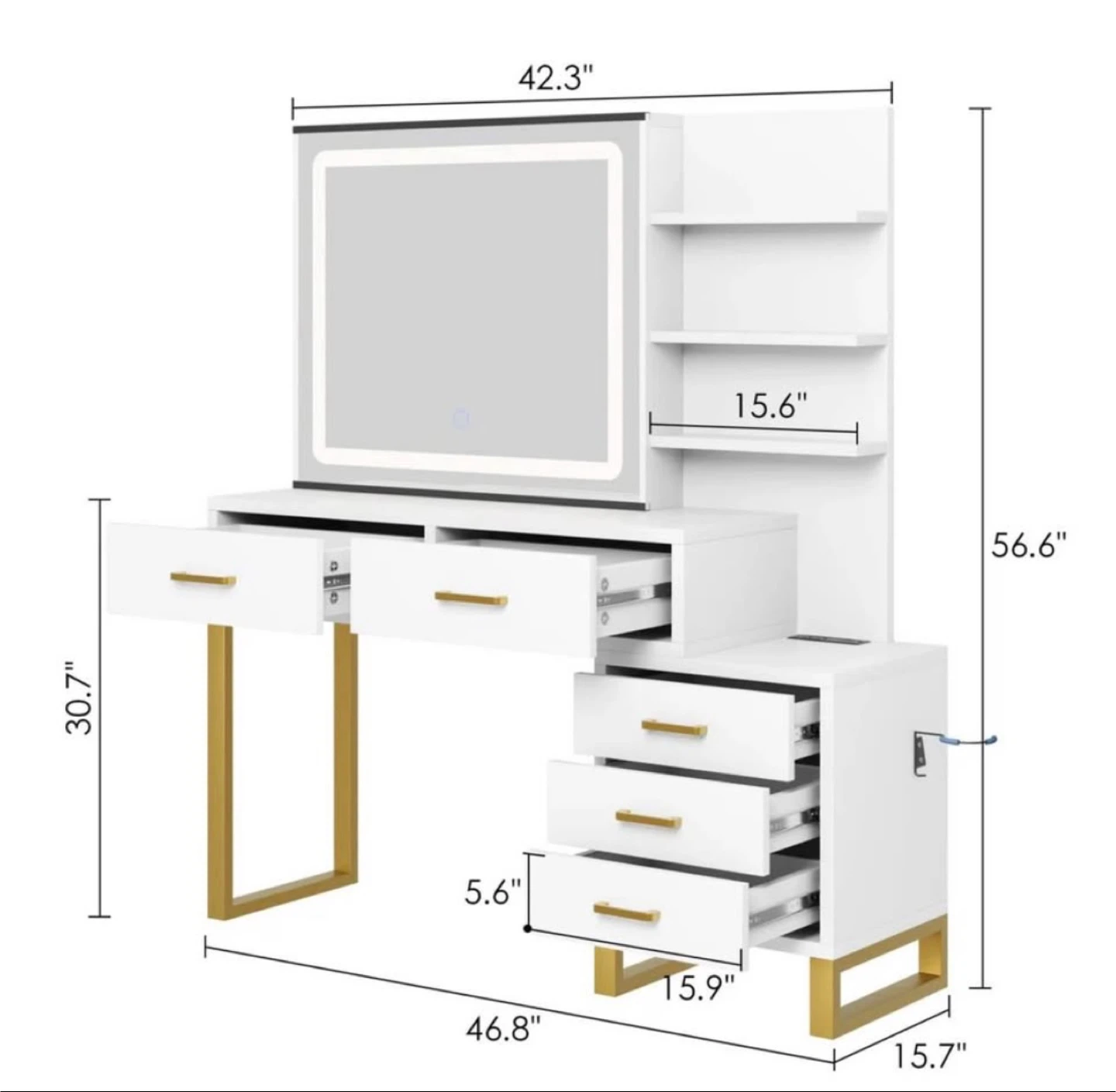 Makeup Vanity with Mirror and Storage - photo 4
