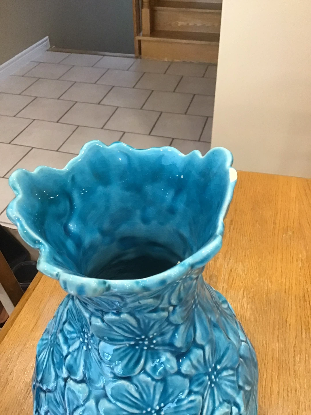 Ceramic Blue Floral Vase - photo 3