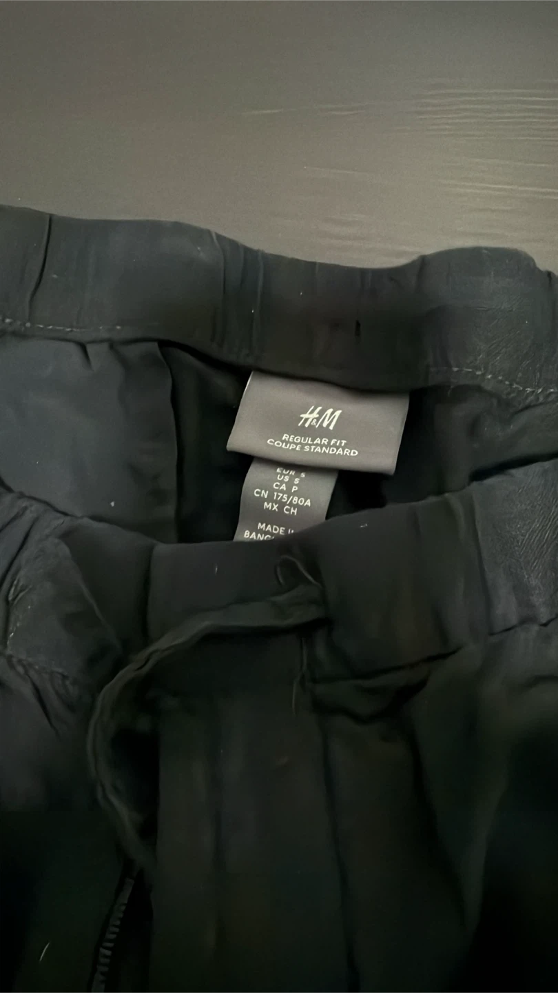 H&M Regular Fit Cotton Blend Pants - Black
