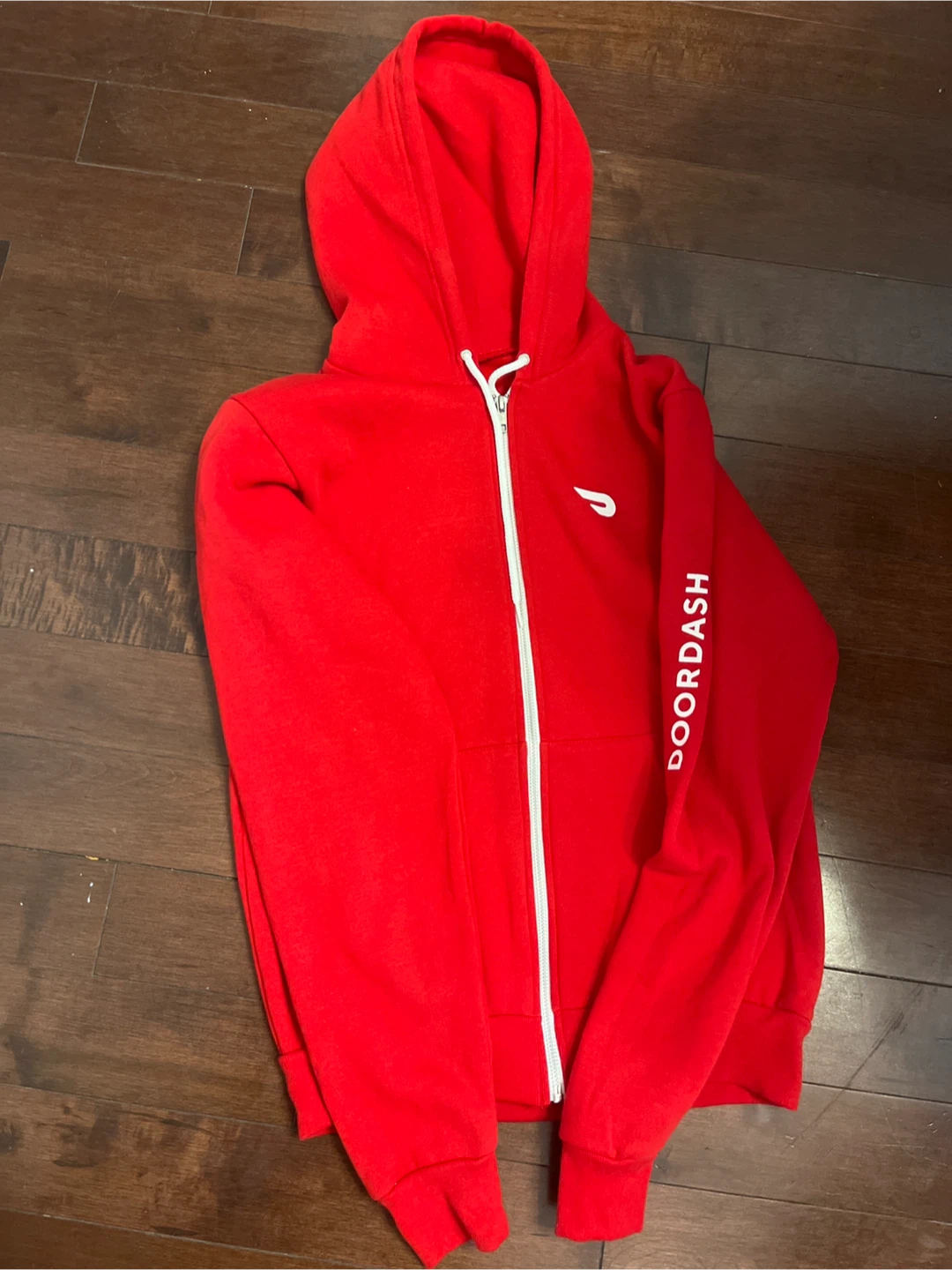 DoorDash Red Zip-Up Hoodie