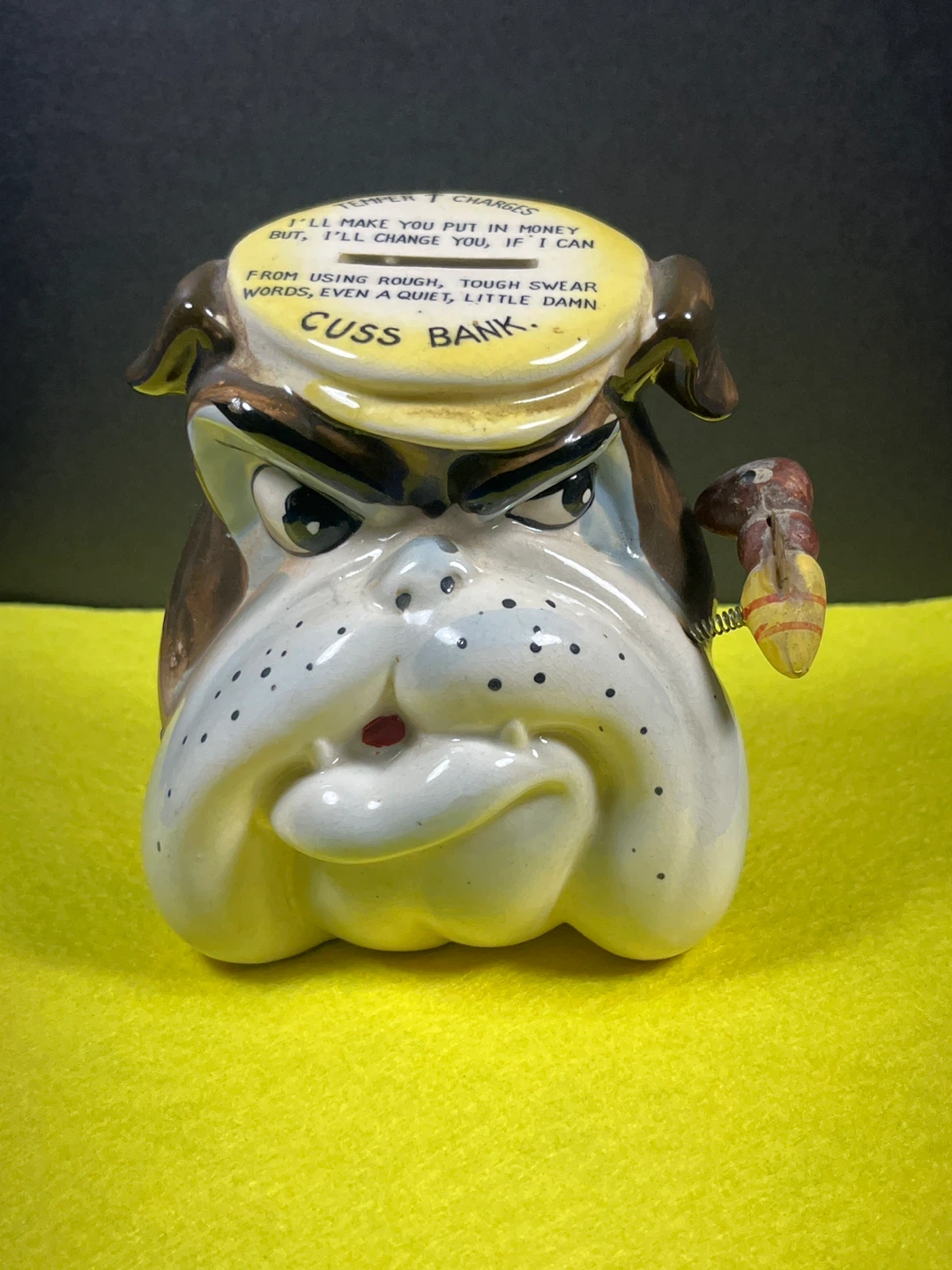 Vintage Cuss Bank Ceramic Bulldog