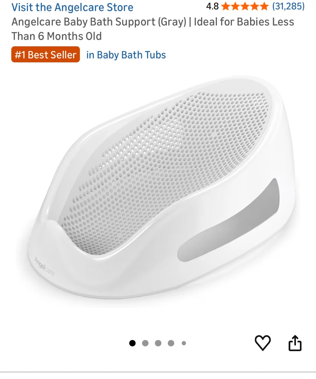 Angelcare Baby Bath Support (Gray)