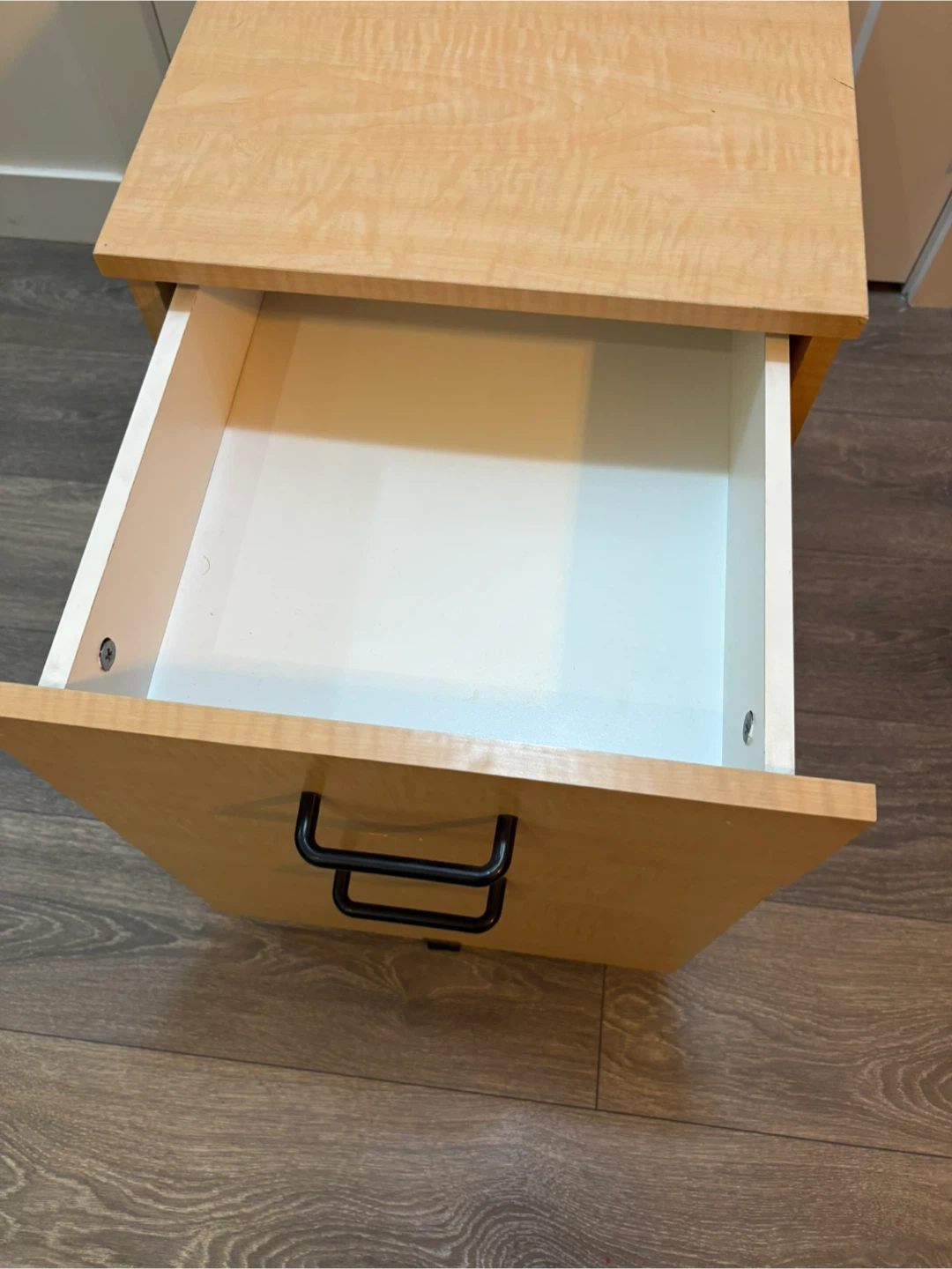Light Wood 2-Drawer Filing Cabinet on Wheels - photo 4