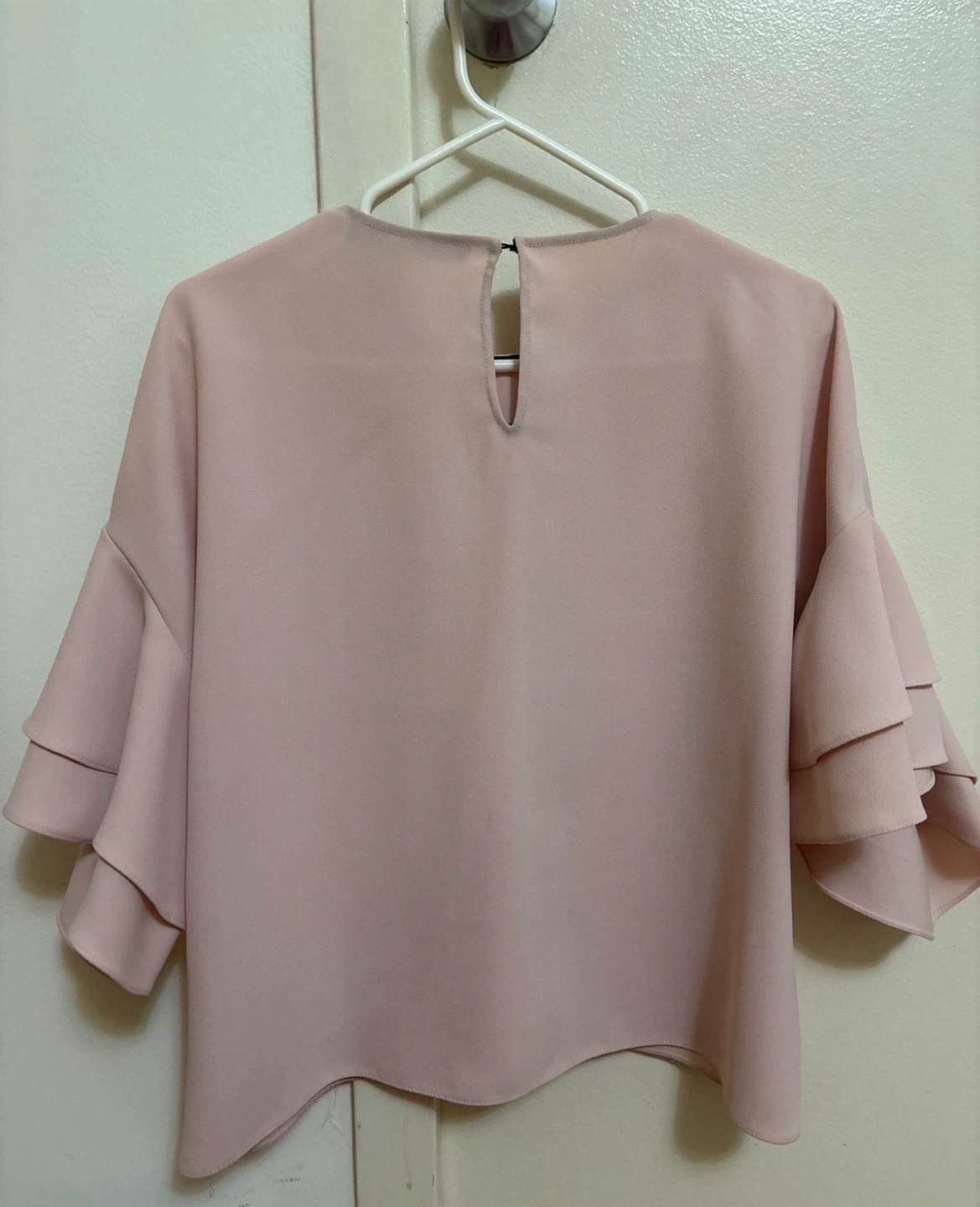 ZARA Woman Pink Ruffle Sleeve Top - M - photo 2