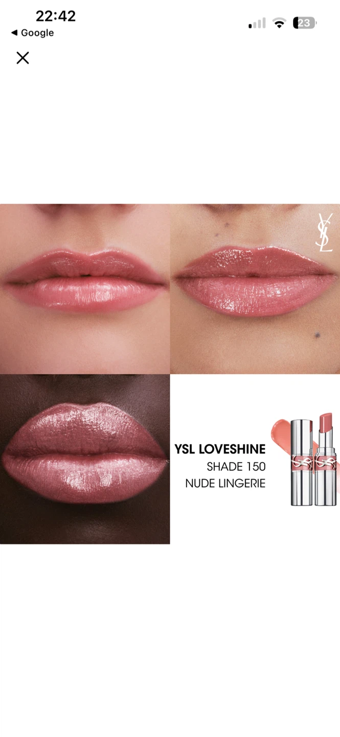 YSL Loveshine Lipstick Shade 150 Nude Lingerie 3.2g full size - photo 3