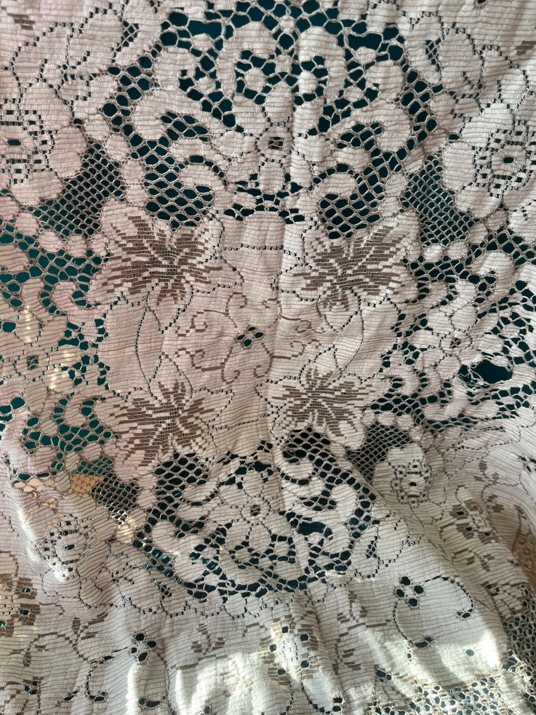 Vintage Lacey Tablecloth, 40x48