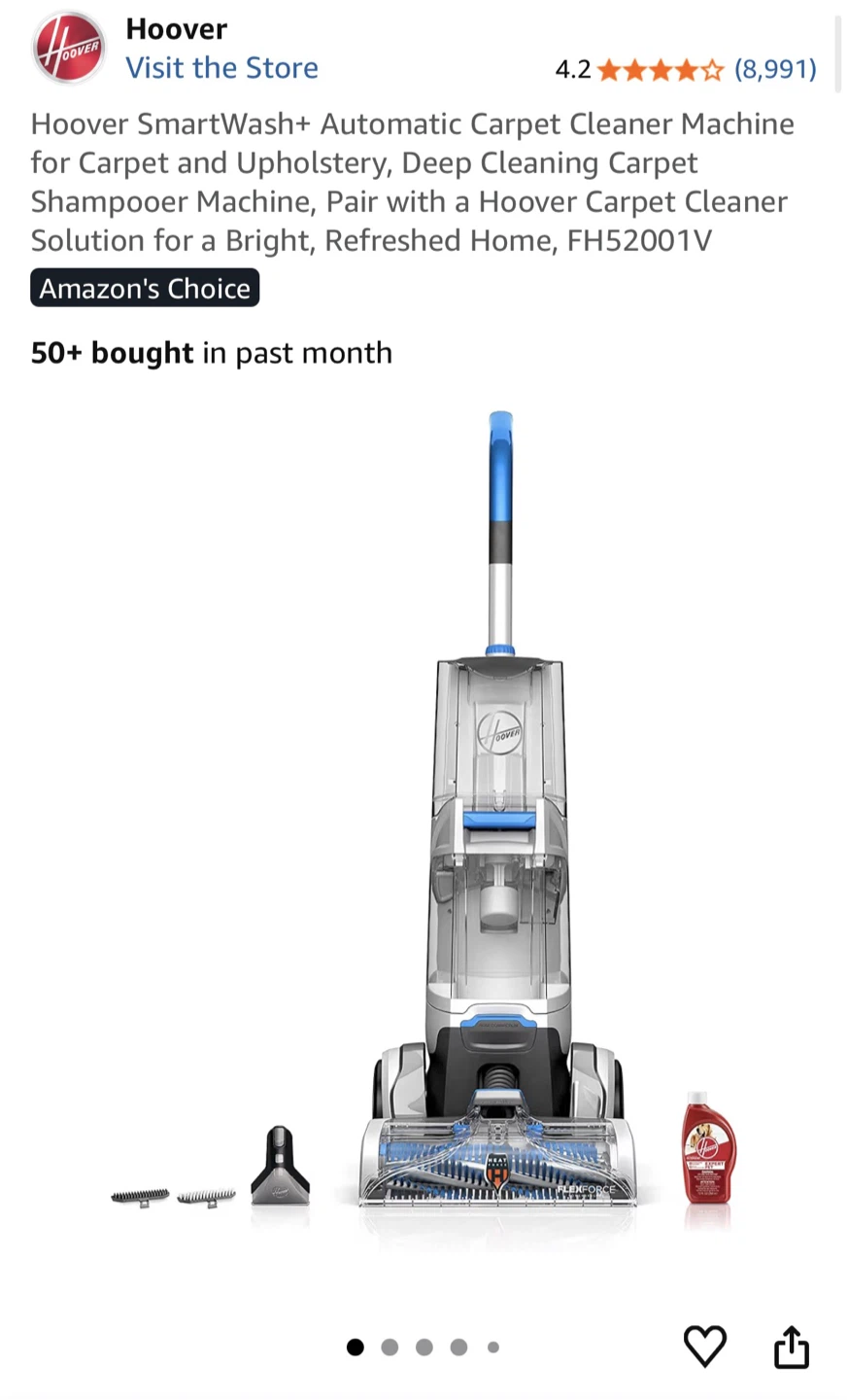 Hoover SmartWash+ Automatic Carpet Cleaner - photo 2
