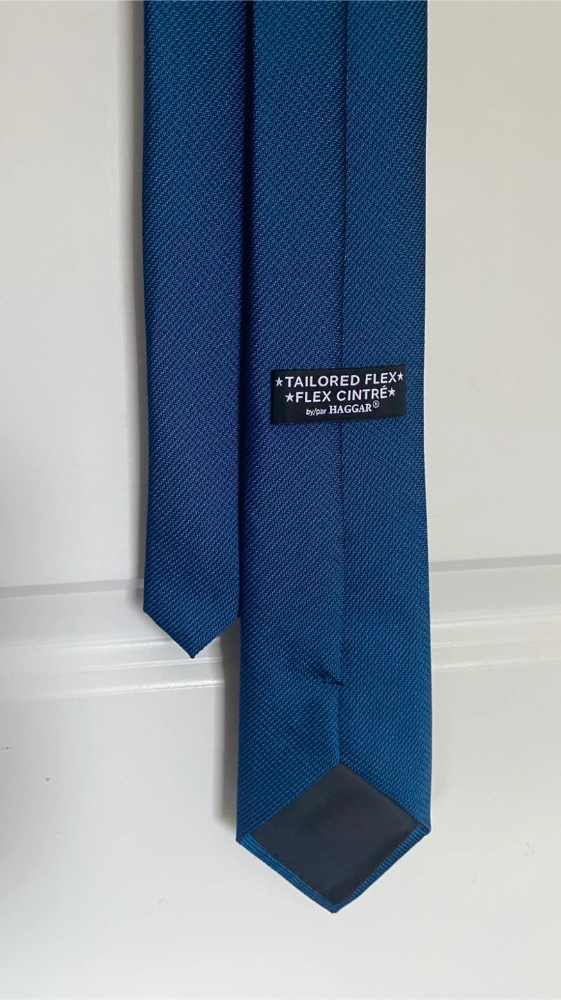 Haggar Tailored Flex Blue Tie – Textured – Good Condition - photo 5